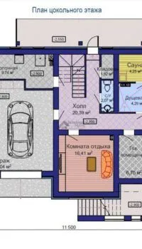 Гараж с выходом в цокольный этаж